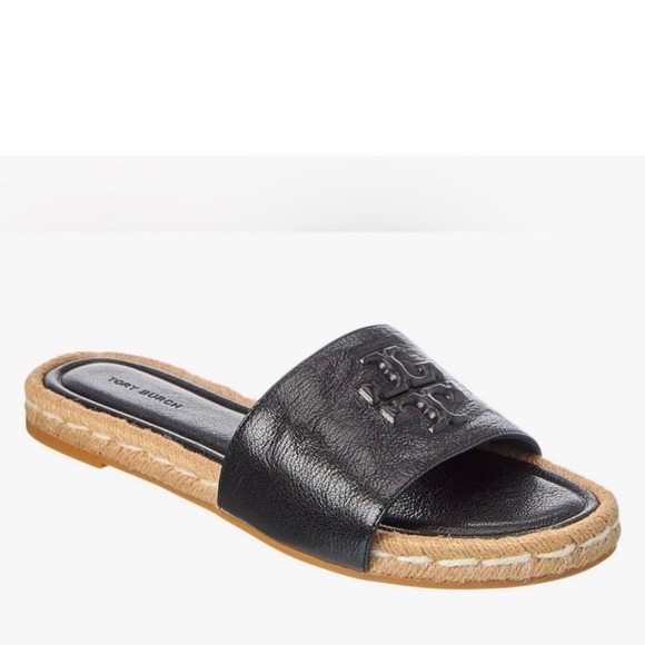 Tory Burch Black Espadrille Slides - Picture 1 of 11